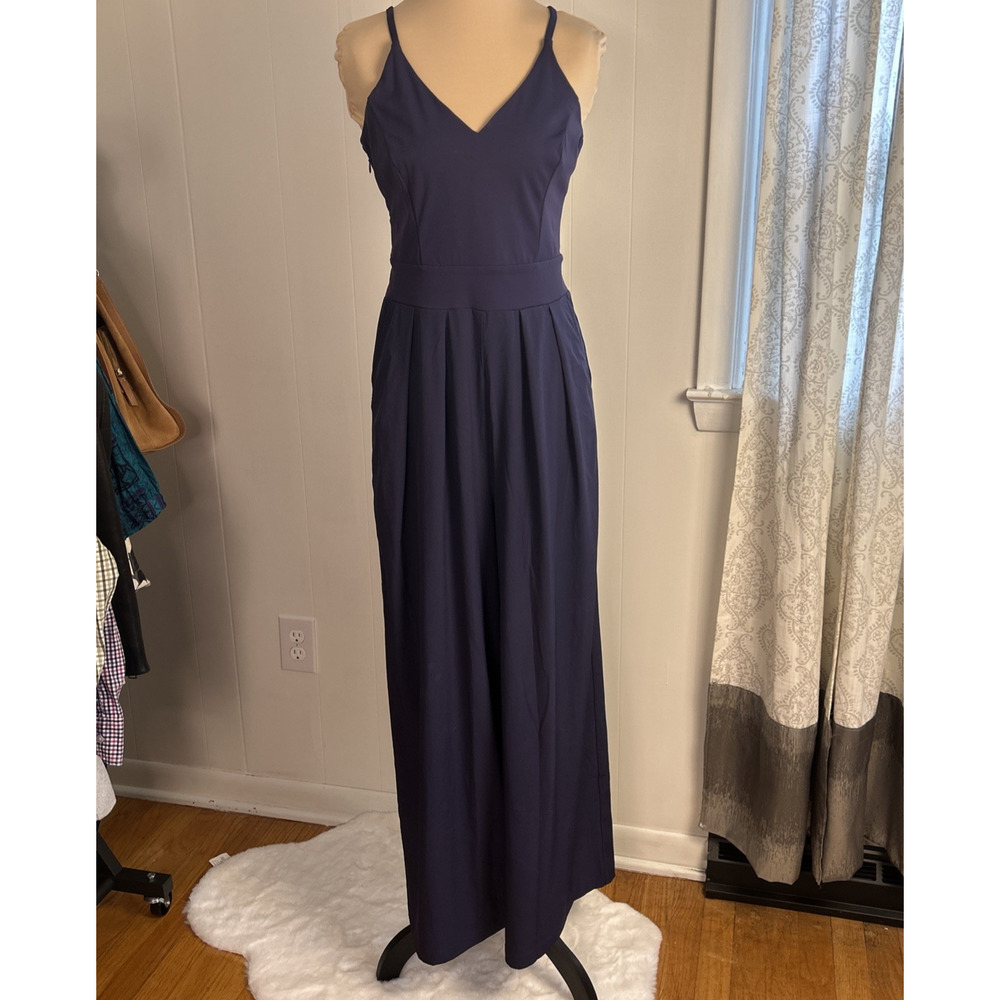 Halara Breezeful Backless Jumpsuit Wide Leg Size S Regular Inseam Patriot Blue